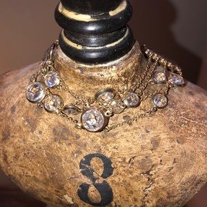 Crystal and gold magnetic closure bracelet